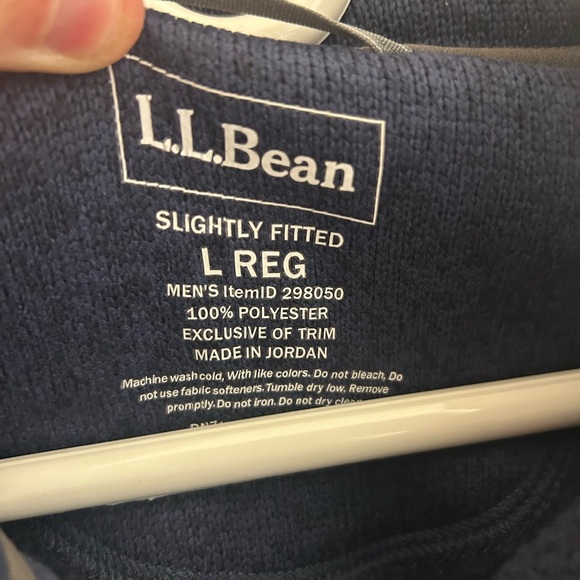 L.L. Bean Men’s Fleece Pullover Sweater Dark Blue Slightly Fitted Item ID 298050 - Picture 4 of 6